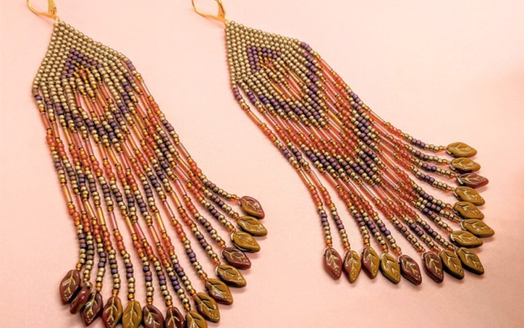 Add Bead Fringe to Seed Bead Earrings
